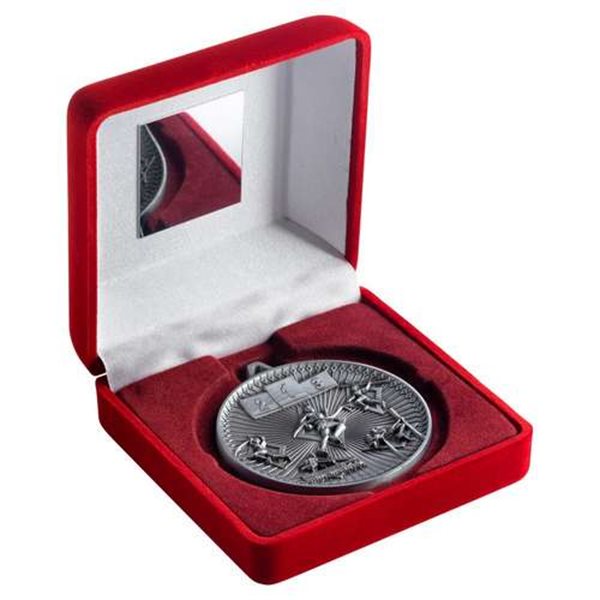 Athletics 60mm Antique Silver Boxed Medal JR30-TY90B