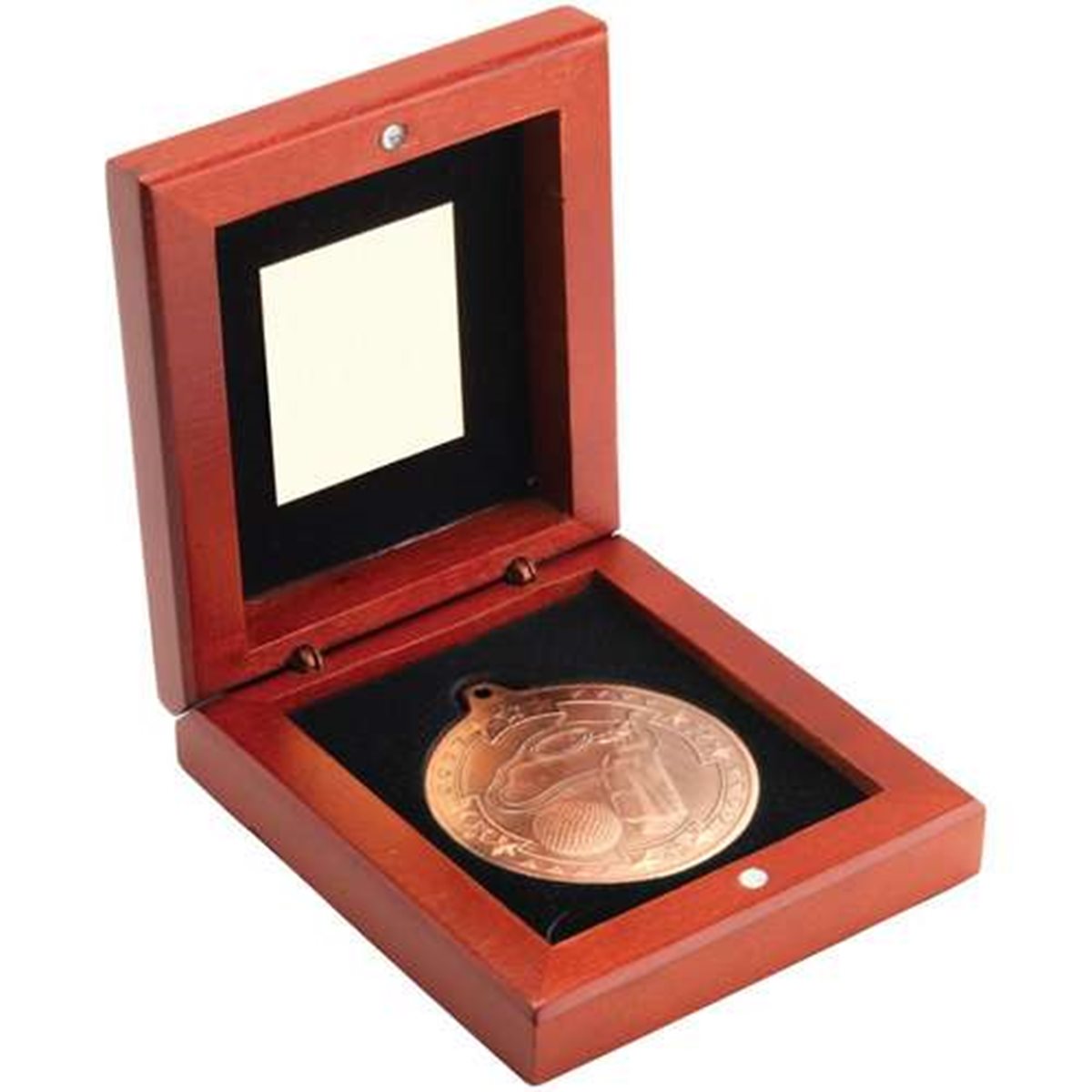 Golf Bronze 50mm Medal in Wooden Box JR2-TY35C