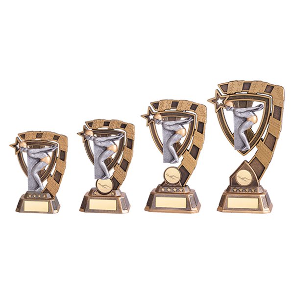 Gold and Silver Resin Male Swimming Trophy RF18037