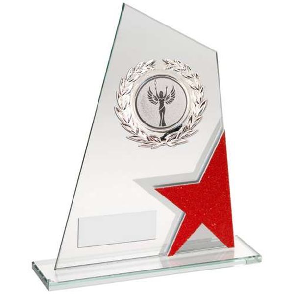 Red Glitter Star Jade Glass Award TY124