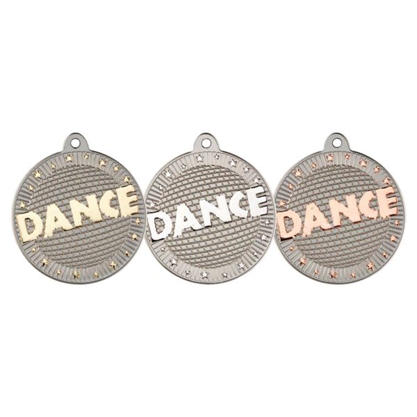 50mm Silver Dance Two Colour Medal MV12
