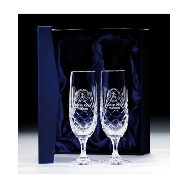 Two Crystal Flutes with Box CR7205