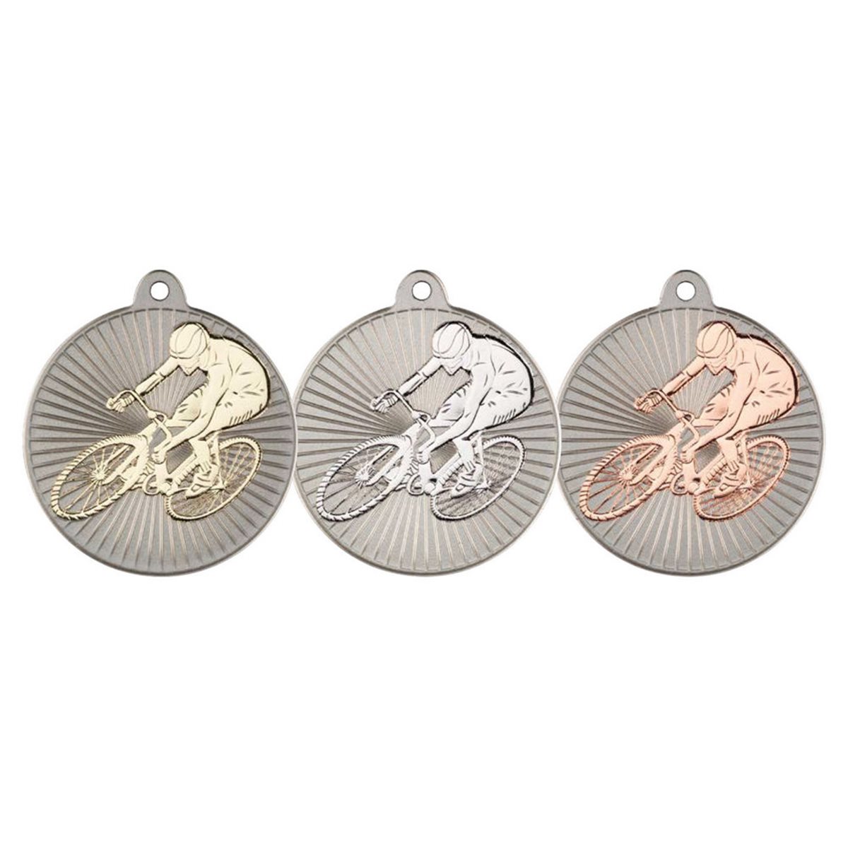 50mm Silver Two Colour Cycling Medal MV47