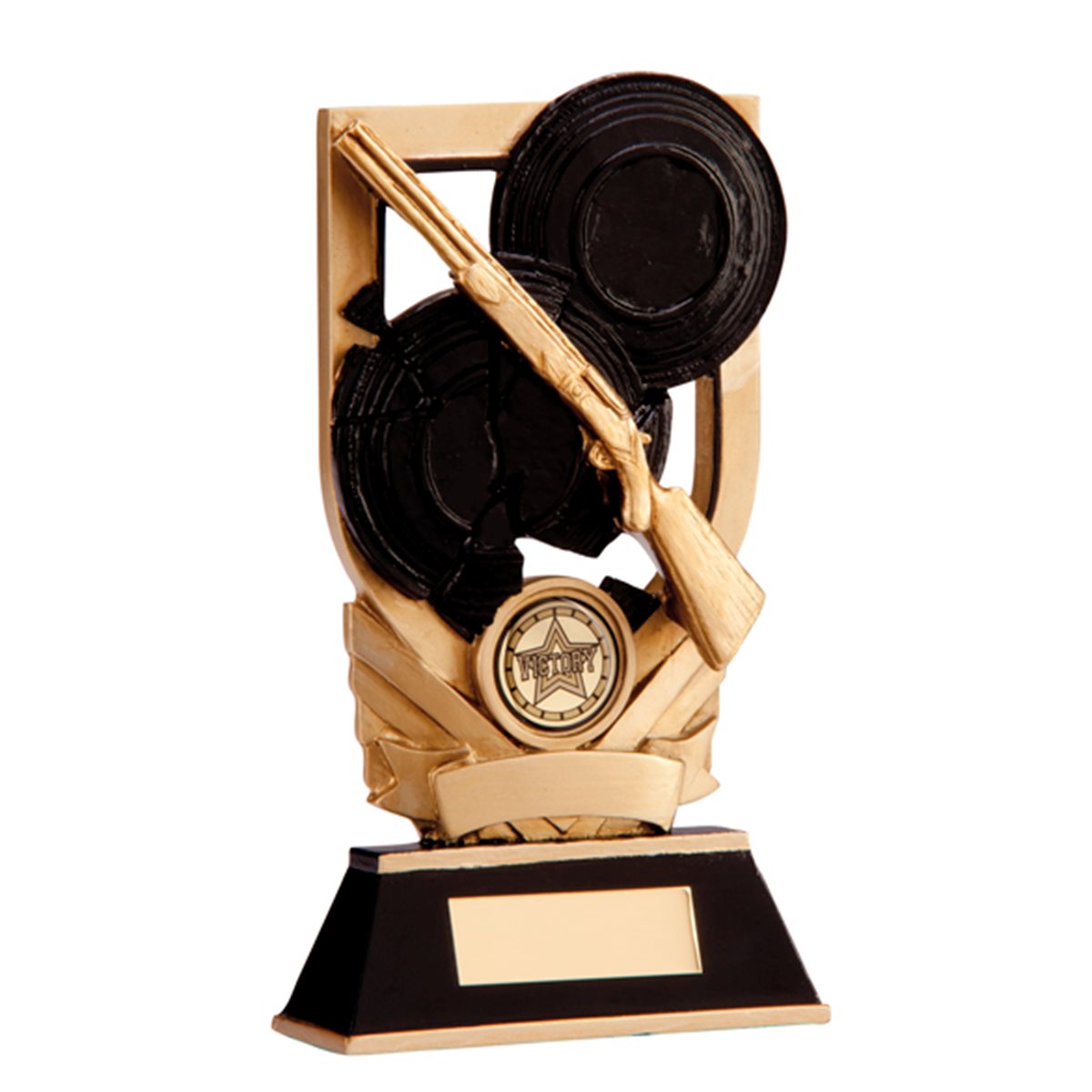 Gold and Black Resin Clay Pigeon Shooting Trophy RF1140