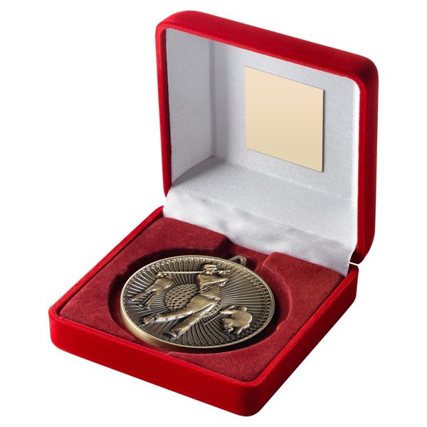 Gold 60mm Golf Boxed Medal JR2-TY55A