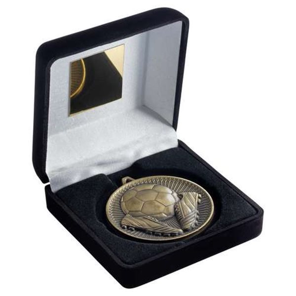 Gold 60mm Football Boxed Medal JR1-TY10A