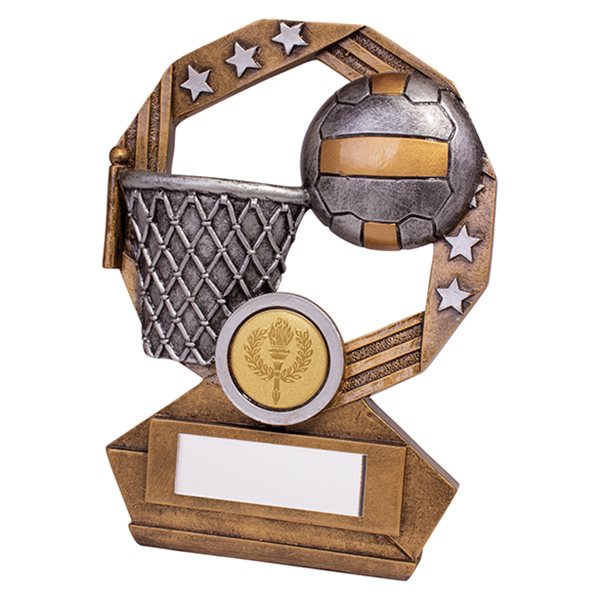 Gold and Silver Resin Netball Trophy RF19130