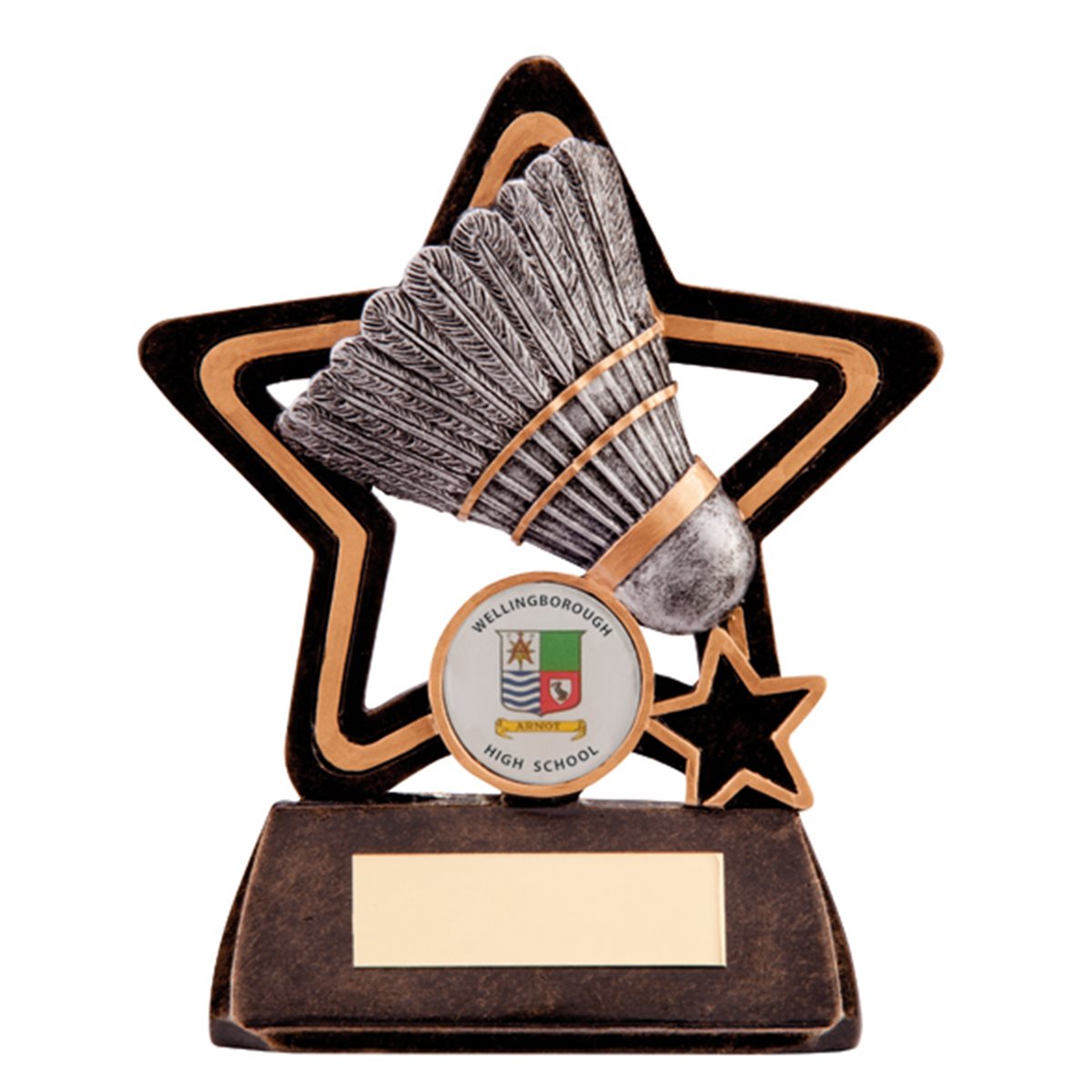 Little Star Gold Resin Badminton Trophy RF1166