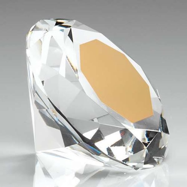 Clear Glass Diamond Paperweight DIA