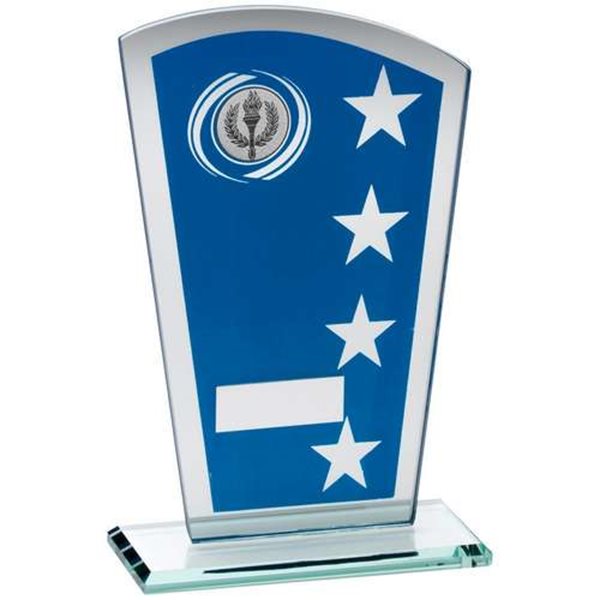 Blue and Silver Star Glass Award TD249