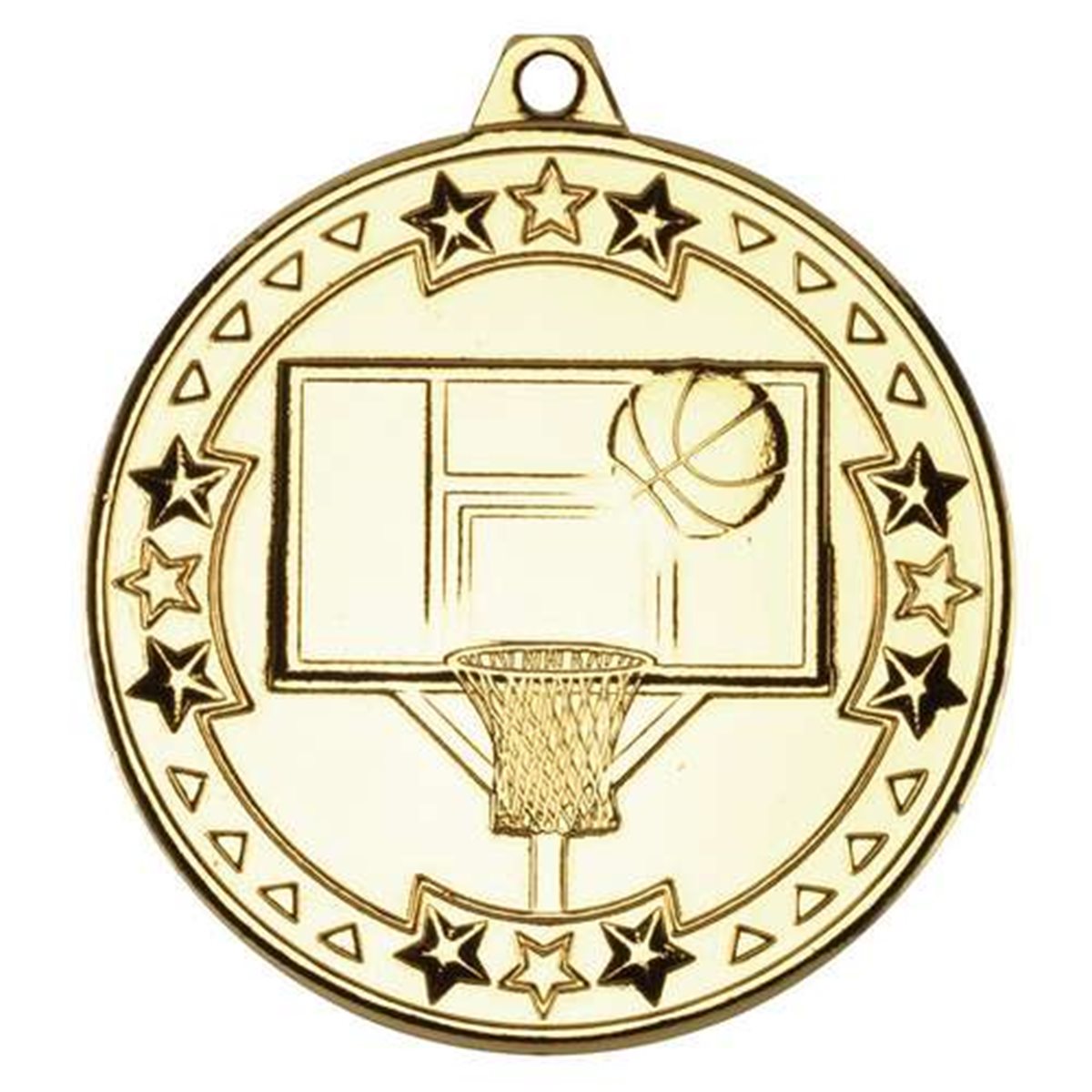 Basketball 50mm Medal in Gold, Silver & Bronze M82