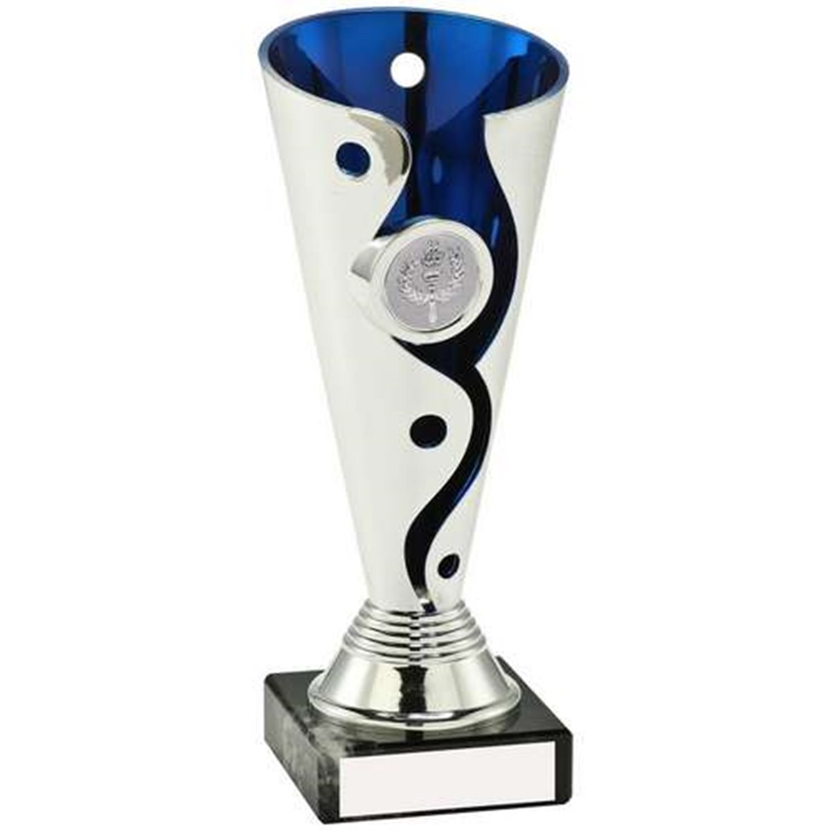 Silver & Blue Plastic Presentation Award on Marble Base JR22-AT05