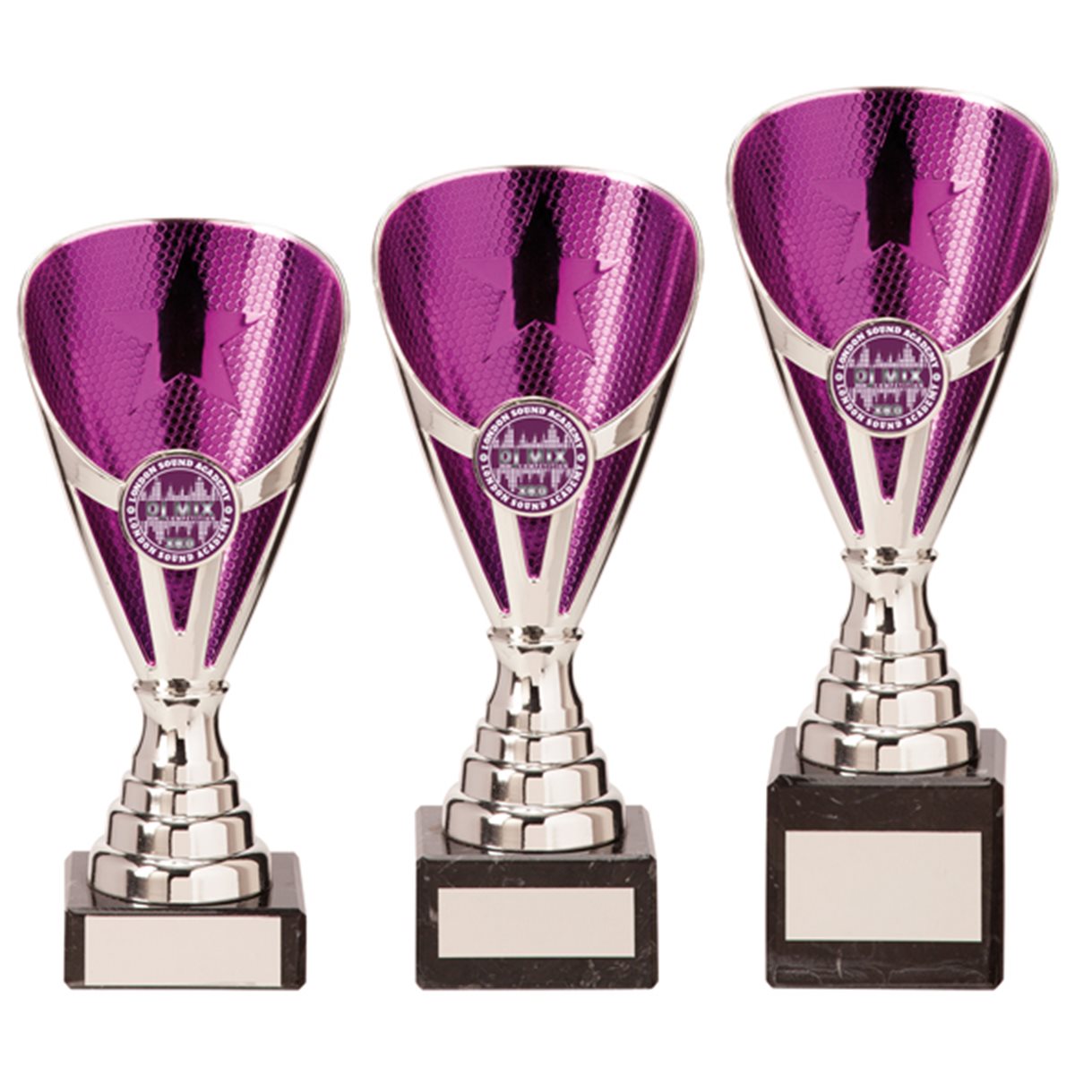Purple & Silver Premium Plastic Award on Marble Base TR20539