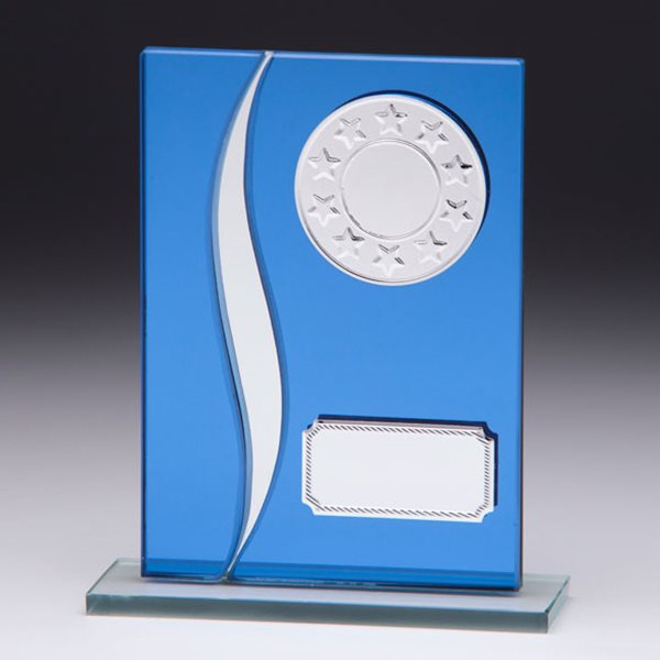Spirit Hydro Blue Mirror Glass Award 10mm thick CR4515