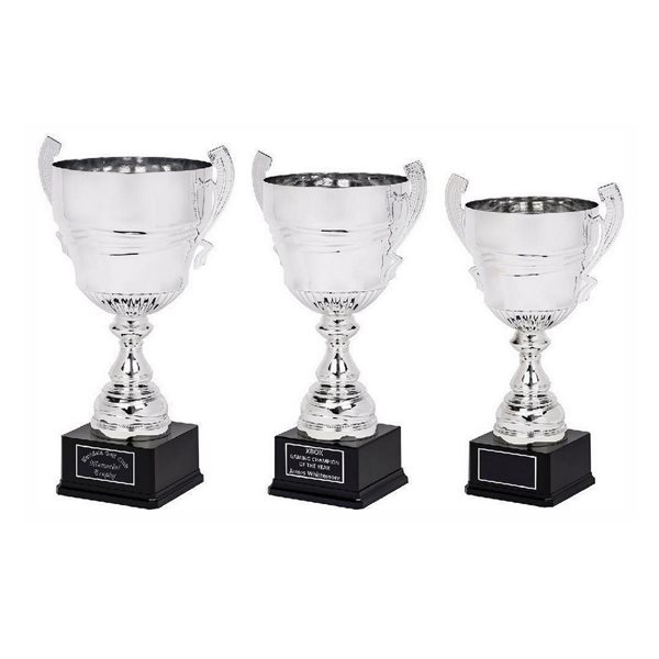 Silver Presentation Cup 1059 with handles on Black Base