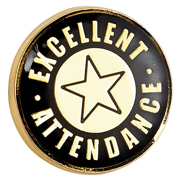 Excellent Attendance Badge in Black SB19033B