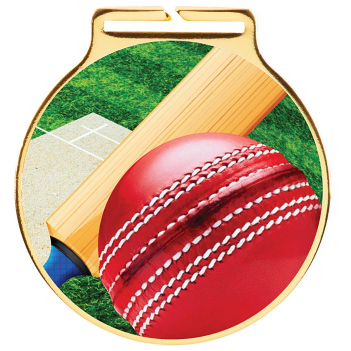 Cricket Gold Medal & Ribbon 60mm MM20464G