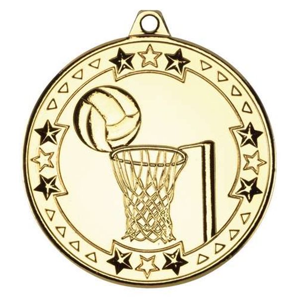 Netball 50mm Medal in Gold, Silver & Bronze M81