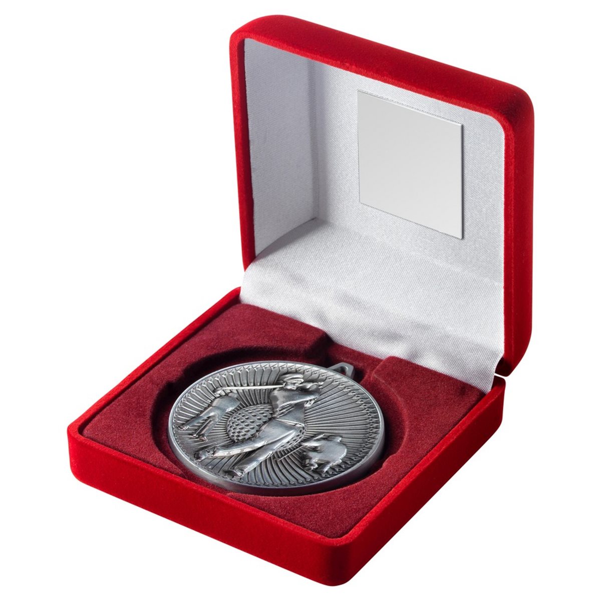 Silver 60mm Golf Boxed Medal JR2-TY55B