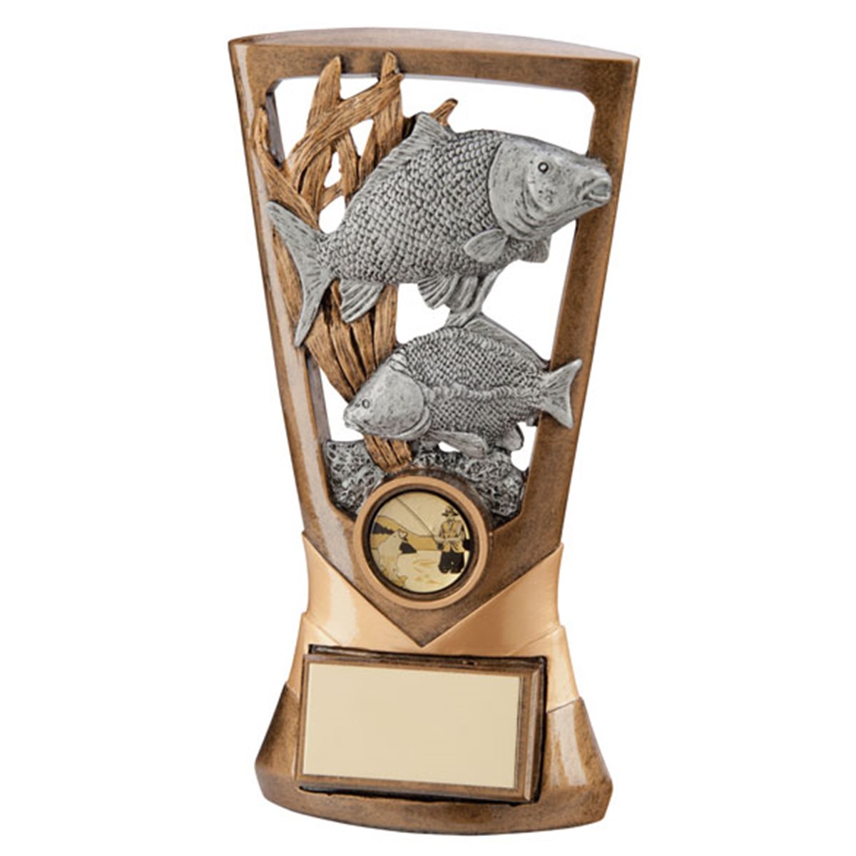 Fishing Trophy in Gold Resin RF3071