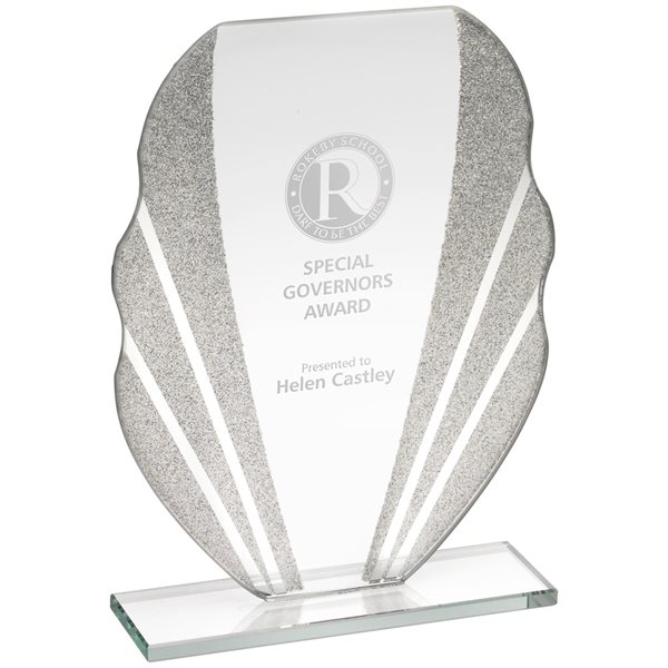 Jade Glass Silver Glitter Award SG3