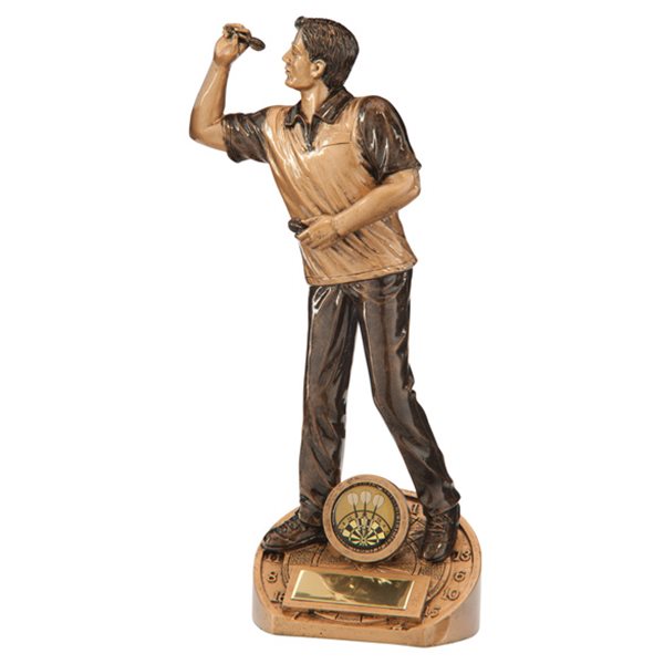 Bullseye Male Darts Trophy Gold Resin RF17057