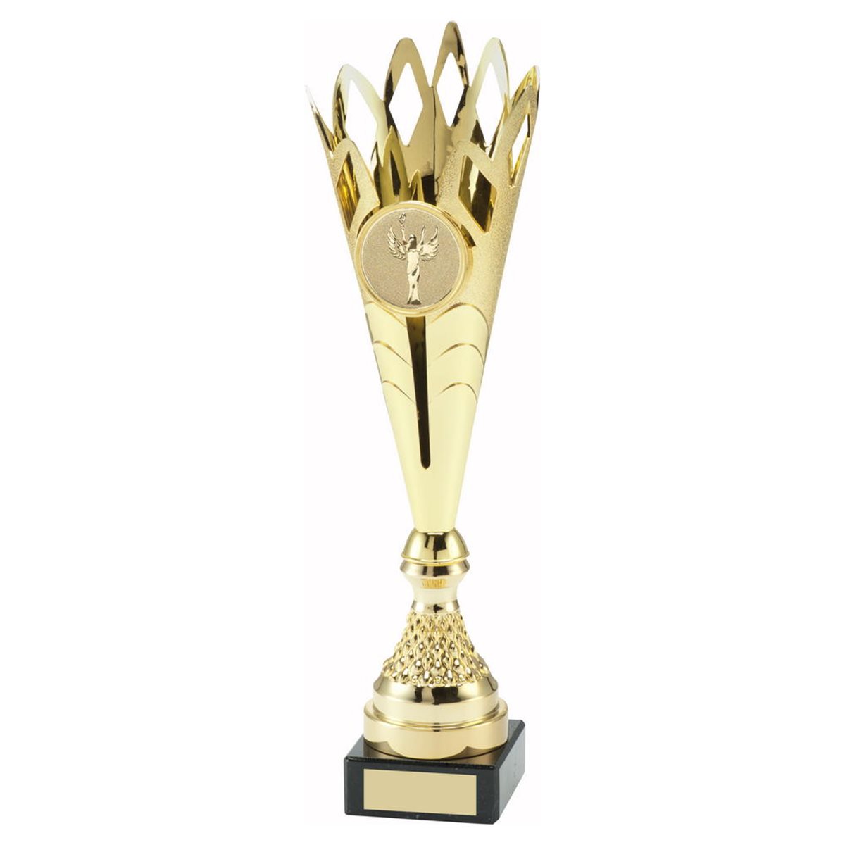 Gold Lasered Plastic Crown Award on Marble Base JR22-AT52