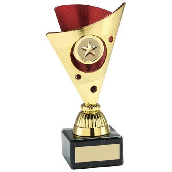 Gold & Red Plastic Presentation Award on Marble Base JR22-AT42