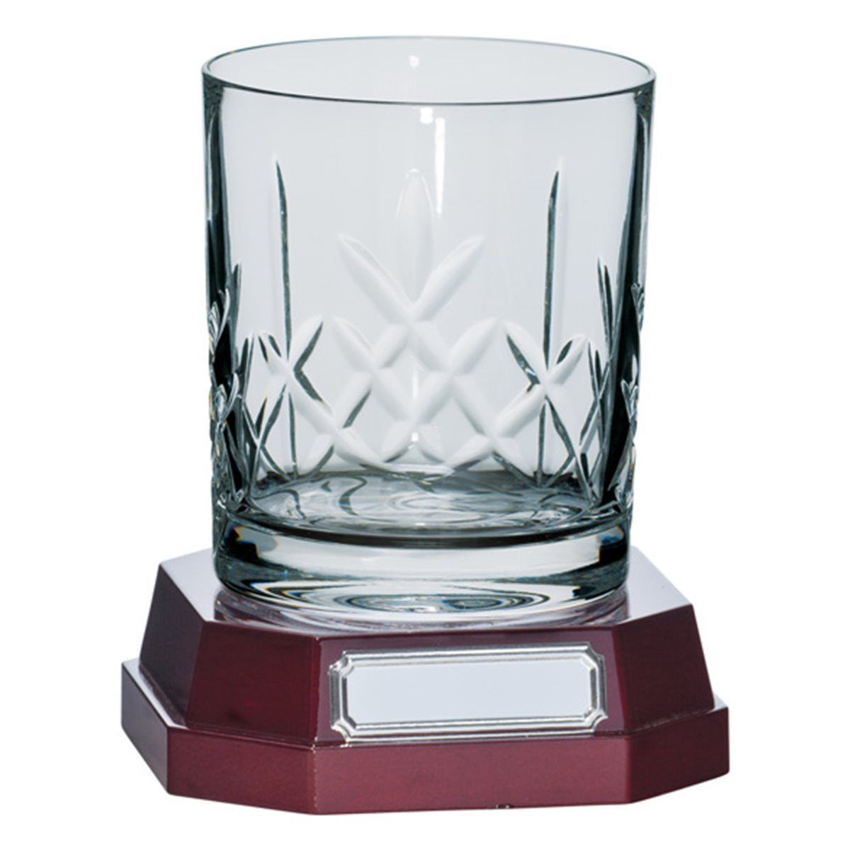 Crystal Whisky Tumbler on Wood Base CR4880