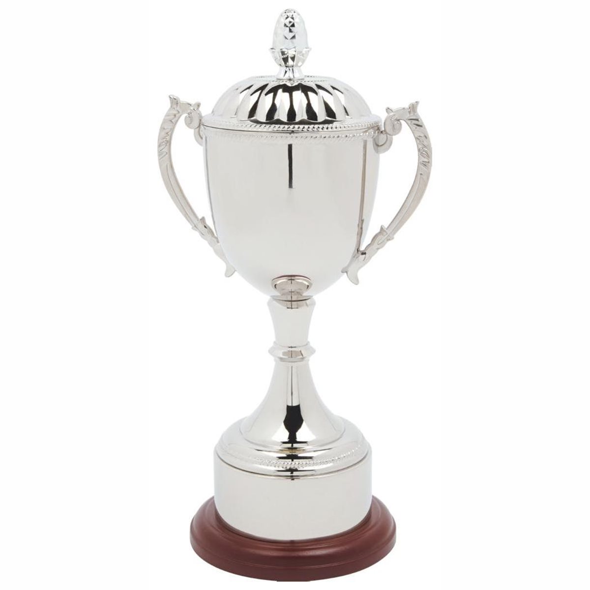 Silver Nickel Plated Cup on Round Wooden Base SV841