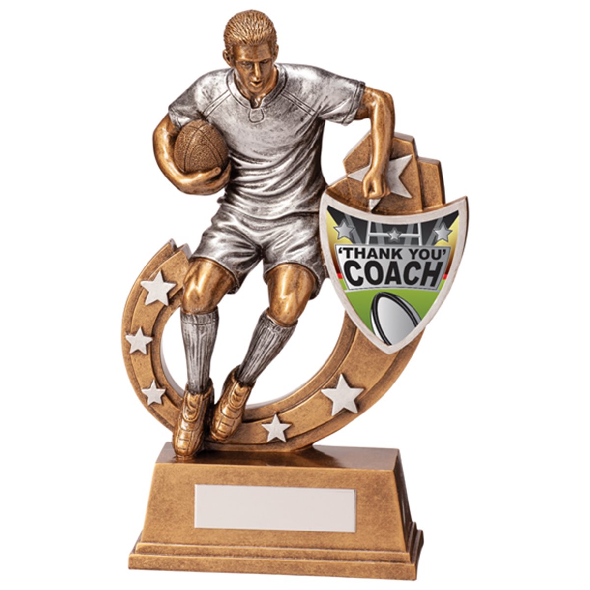 'Thank You Coach' Rugby Resin Galaxy Trophy RF20654